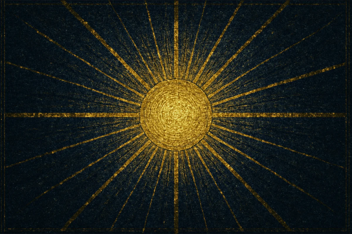 Byzantine mosaic of the unknowable Monad — pure radiant divine light emanating outward with no human form, representing the apophatic Gnostic God the Father